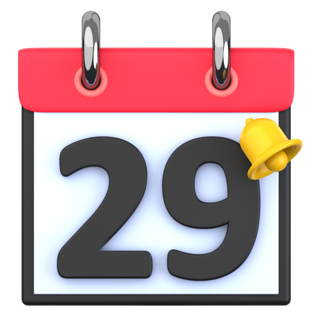 29 Date  3D Icon