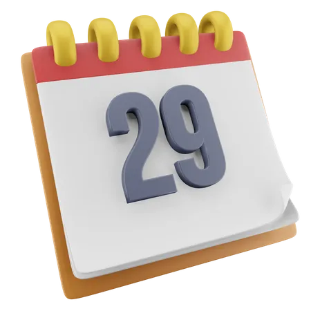 29 Date  3D Icon
