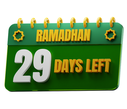 29 Days Left to Ramadan  3D Icon