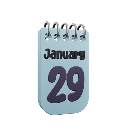 Calendario 29 de enero  3D Icon