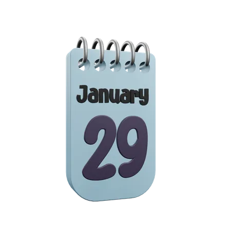 Calendario 29 de enero  3D Icon