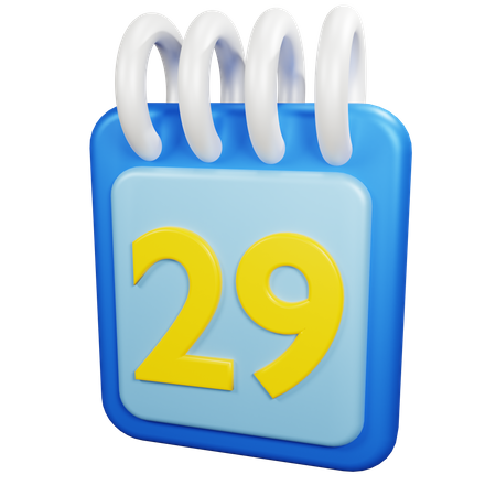 29 fecha  3D Icon