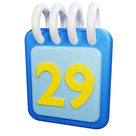 29 fecha  3D Icon