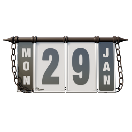 29. Januar Montag  3D Illustration