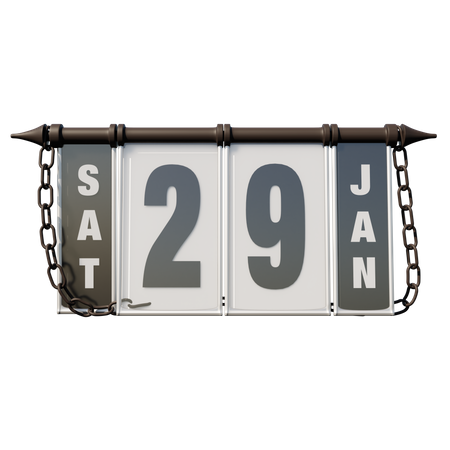 29. Januar Samstag  3D Illustration