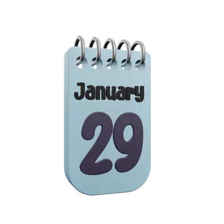 29 January Calender  3D Icon