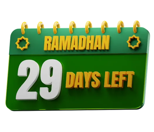 Il reste 29 jours avant le Ramadan  3D Icon