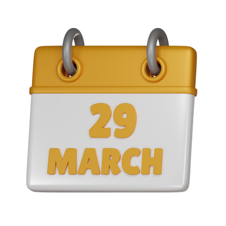 29 March  3D Icon