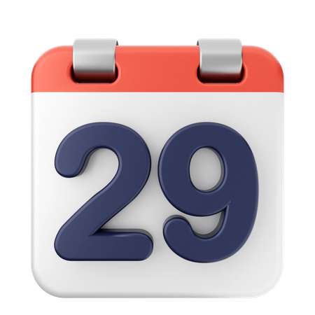 29º calendário  3D Icon