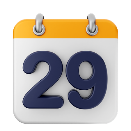 29일 달력  3D Icon