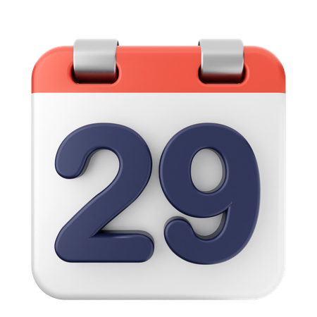 29th Calendar  3D Icon