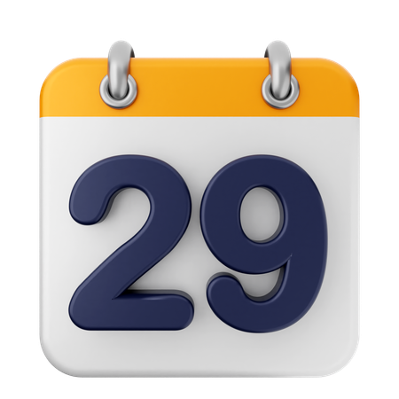 29th Calendar  3D Icon