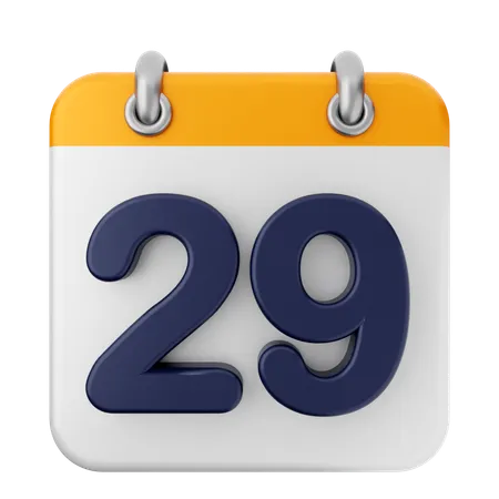 29th Calendar  3D Icon