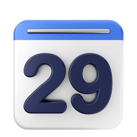 29th Calendar  3D Icon