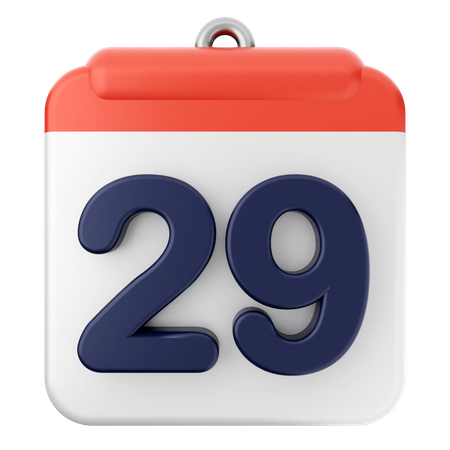 29th Calendar  3D Icon