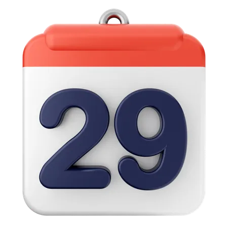 29th Calendar  3D Icon