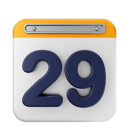 29th Calendar  3D Icon