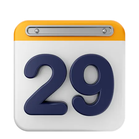 29th Calendar  3D Icon