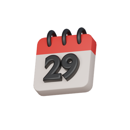 29th the twenty-ninth day  3D Icon