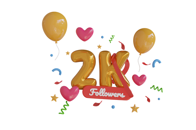 2K Follower  3D Icon