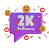2k followers 3d logos