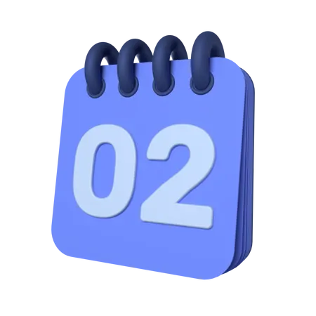 2th Calendar  3D Icon