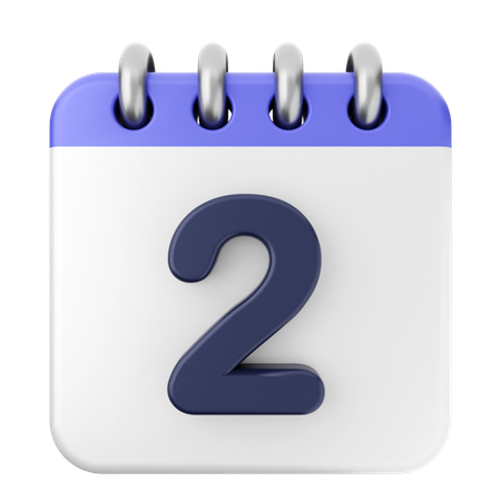 2th Calendar  3D Icon