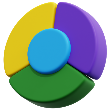 3개 섹션 코어 차트  3D Icon