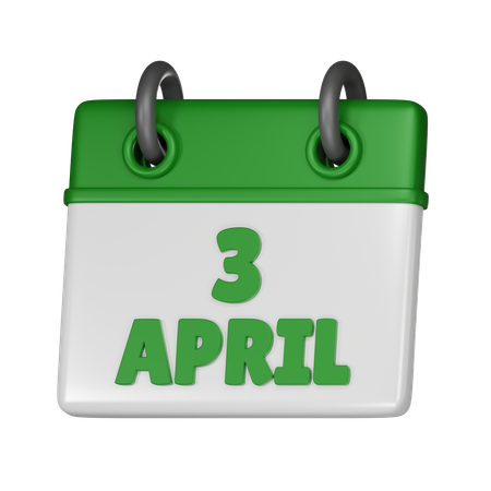 3 avril  3D Icon