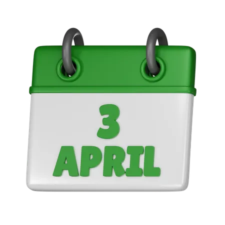 3 avril  3D Icon