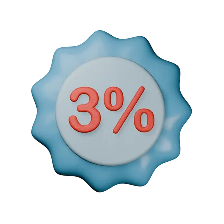 Badge de réduction de 3 %  3D Icon