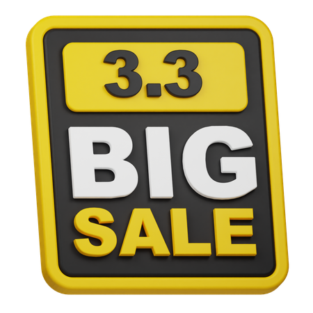 3 3 Big Sale  3D Icon