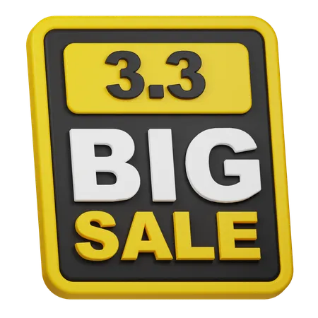 3 3 Big Sale  3D Icon