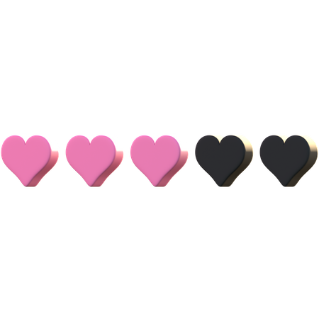 3 calificación del corazón  3D Icon