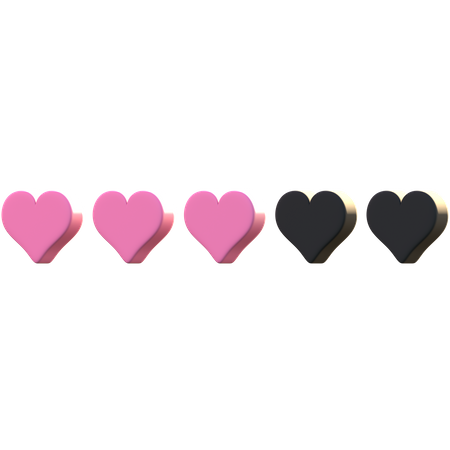 3 classificação de coração  3D Emoji