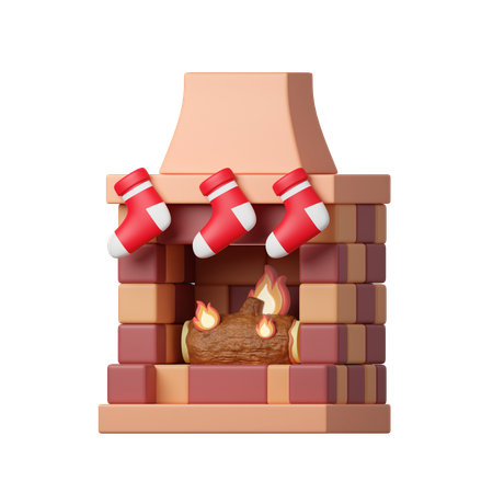 3 D Christmas Fireplace  3D Icon