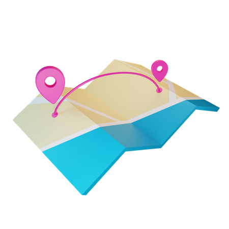 3 D Map Location Icon  3D Illustration