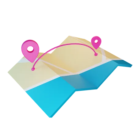 3 D Map Location Icon  3D Illustration