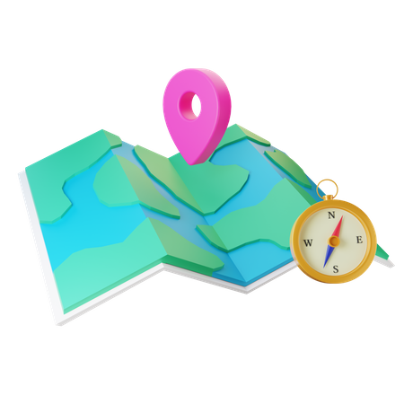 3 D Map Location Icon  3D Illustration