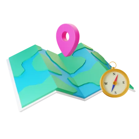 3 D Map Location Icon  3D Illustration