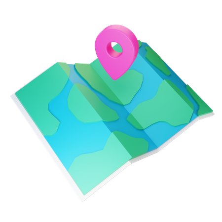 3 D Map Location Icon  3D Illustration