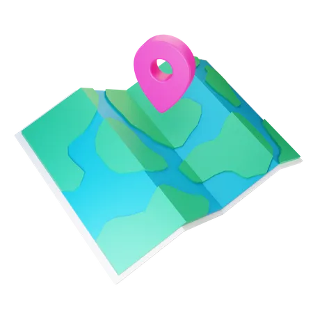 3 D Map Location Icon  3D Illustration