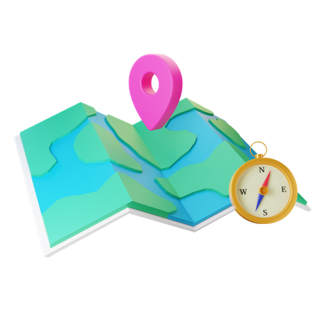 3 D Map Location Icon 3D Illustration