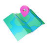 3d 3d map location icon logo