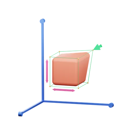 Objekt im 3D-Maßstab  3D Illustration