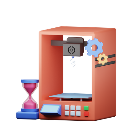 3 D Print Timer  3D Illustration