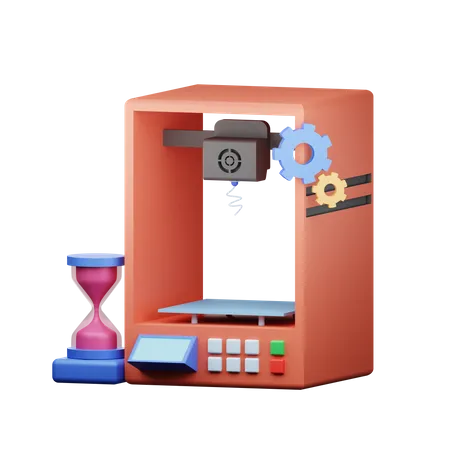 3 D Print Timer  3D Illustration