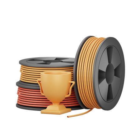 3 D Printer Filament  3D Illustration