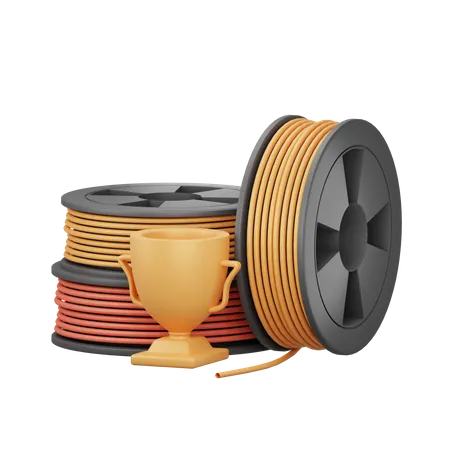 3 D Printer Filament  3D Illustration