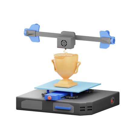 3 D Printer Printing  3D Illustration